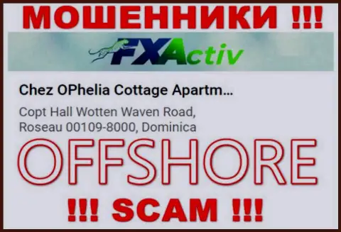 Компания ФИксАктив указывает на сайте, что находятся они в офшоре, по адресу - Chez OPhelia Cottage ApartmentsCopt Hall Wotten Waven Road, Roseau 00109-8000, Dominica