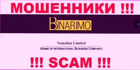 Юр лицом Binarimo является - Namelina Limited