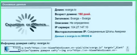 Возраст домена форекс брокерской организации Сварга, согласно инфы, полученной на web-сайте довериевсети рф