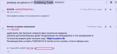 GoldbergTrade - это МОШЕННИК !!! Комментарий валютного игрока данного Форекс дилингового центра