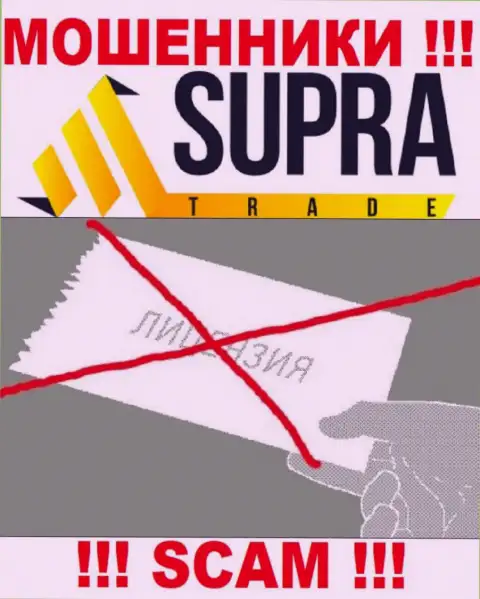 Компания Supra Trade - это МОШЕННИКИ !!! На их сайте нет информации о лицензии на осуществление деятельности