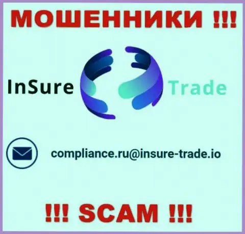 Компания InSure-Trade Io не скрывает свой электронный адрес и предоставляет его на своем сайте