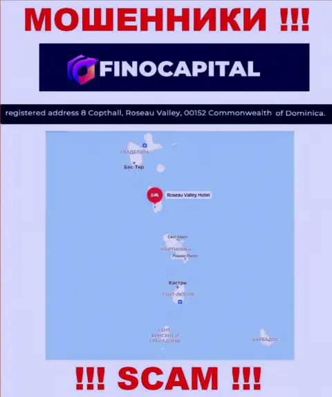 FinoCapital - это ШУЛЕРА, спрятались в оффшоре по адресу - 8 Коптхолл, Долина Розо, 00152 Содружество Доминики