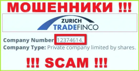 12374614 - это рег. номер Zurich Trade Finco, который указан на официальном онлайн-ресурсе организации
