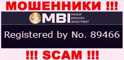 Manor Brokers Investment - регистрационный номер интернет мошенников - 89466
