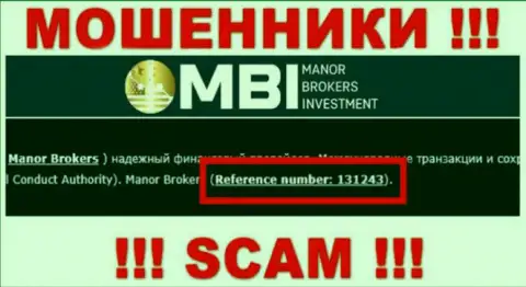 Хоть Manor Brokers Investment и предоставляют на сервисе номер лицензии, будьте в курсе - они в любом случае МОШЕННИКИ !