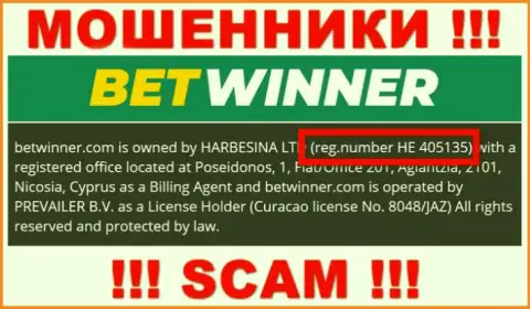 HE 405135 это номер регистрации Bet Winner, который размещен на официальном интернет-сервисе конторы