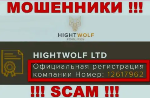 Наличие регистрационного номера у HightWolf (12617962) не говорит о том что организация честная