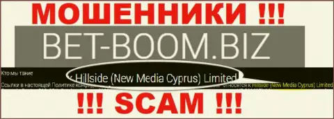 Юридическим лицом, владеющим internet ворюгами Bet Boom Biz, является Hillside (New Media Cyprus) Limited