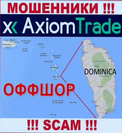 Axiom Trade специально прячутся в оффшорной зоне на территории Dominica, обманщики