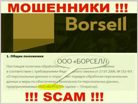 Воры Борселл принадлежат юр. лицу - ООО БОРСЕЛЛ