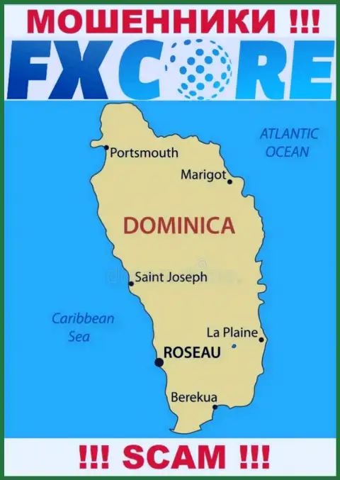 FX Core Trade - это мошенники, их место регистрации на территории Commonwealth of Dominica