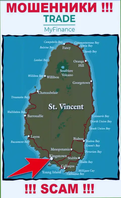 Юридическое место регистрации internet-мошенников TradeMyFinance - Кингстаун, Сент-Винсент и Гренадины