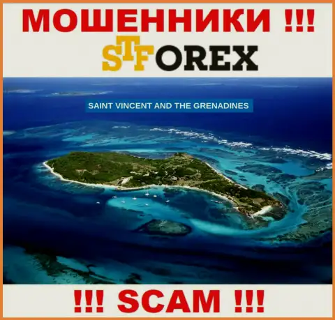 STForex - это интернет обманщики, имеют офшорную регистрацию на территории St. Vincent and the Grenadines
