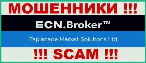 Информация о юридическом лице организации ECN Broker, им является Esplanade Market Solutions Ltd