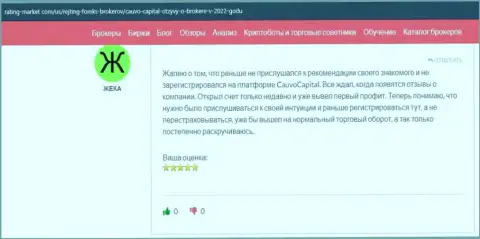 Люди высказывают свою точку зрения о дилере КаувоКапитал на web ресурсе Рейтинг Маркет Ком