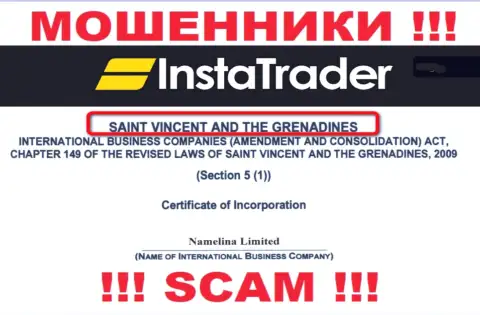 Сент-Винсент и Гренадины - это место регистрации конторы InstaTrader Net, находящееся в офшорной зоне