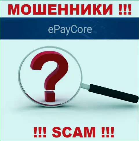 Лохотронщики EPayCore Com не показывают адрес регистрации конторы - это КИДАЛЫ !!!